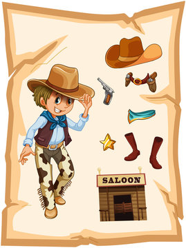 A special paper with an image of a cowboy
