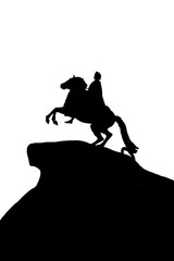 silhouette of Bronze Horseman in St. Petersburg