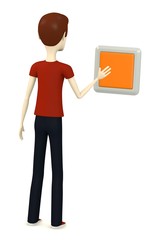 3d render of cartoon character with switch