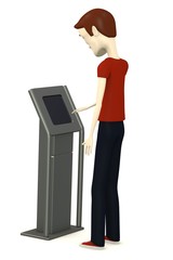 3d render of cartoon character with terminal