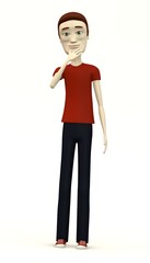  cartoon man in casual clothes- thinking