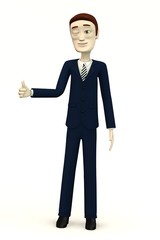 cartoon businessman - thumb up