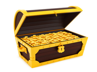 render of a treasure chest, isolated on white