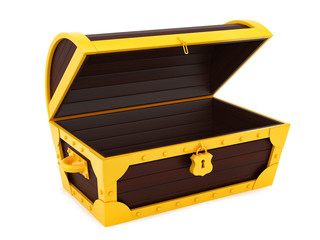 render of a treasure chest, isolated on white