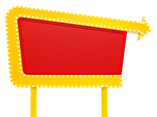 render of an empty sign, isolated on white