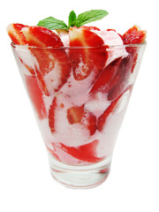 strawberry fruit dessert with yogurt