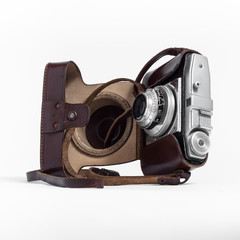 Vintage camera with leather case
