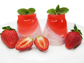 strawberry fruit dessert with yogurt