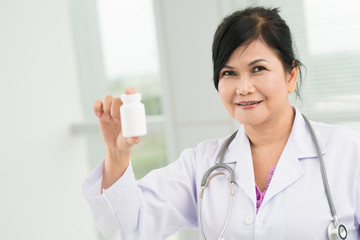 An attractive pharmacist