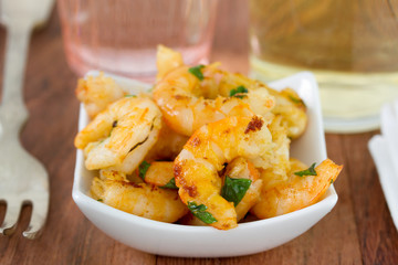 fried shrimps in bowl