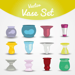 Colorful vases set