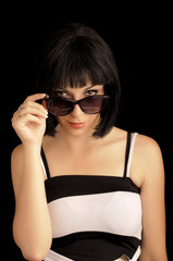 Beautiful young woman wearing sunglasses