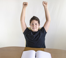 Happy To Finish His Homework