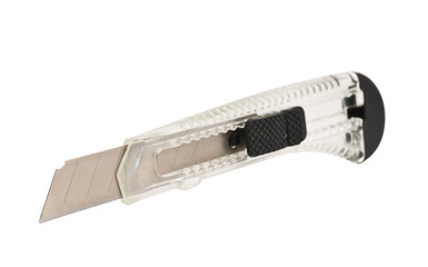 Segmented blade utility knife isolated