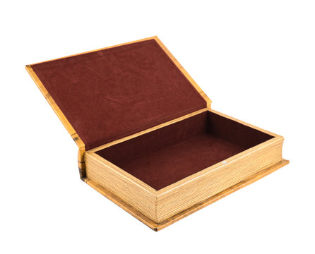 Book shaped casket or jewelry box isolated