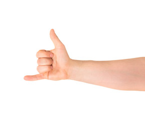 Be on call hand gesture isolated