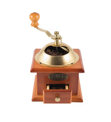 Manual coffee bean mill grinder isolated