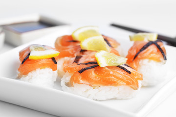 sushi with salmon