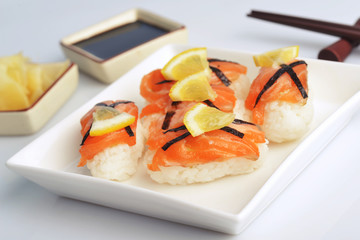 sushi with salmon