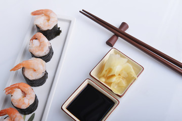 Delicious sushi rolls