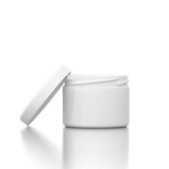Cosmetic creme with open cap