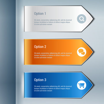 Colorful options banners infographics.