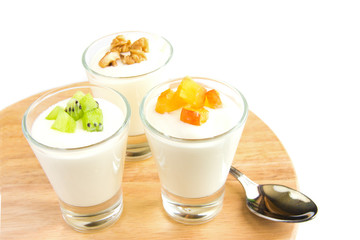 Fresh yogurt with fruits