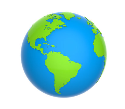 Earth Globe isolated on white background