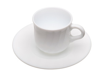 White coffee cup with saucer
