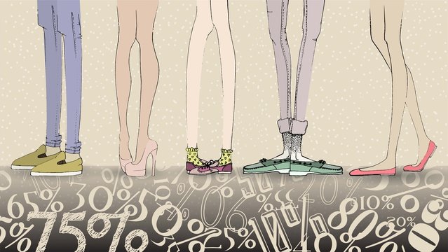 Big Sale Illustration - Hand Drawn Fashion Girl's and Boy's Legs