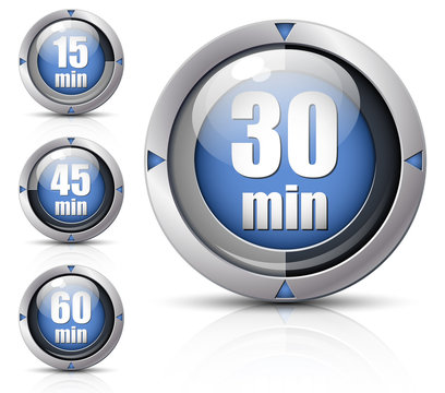 Set of creative timers. Vector illustration