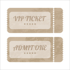 vintage paper tickets with special design