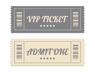vintage paper tickets with special design