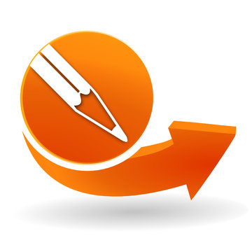 dessiner sur bouton web orange