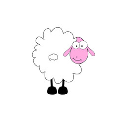 funny sheep animal with big eye vector