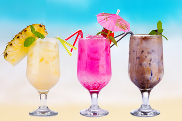 Summer drinks on the beach