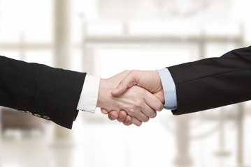 Close up of business handshake