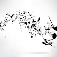 abstract musical background with notes