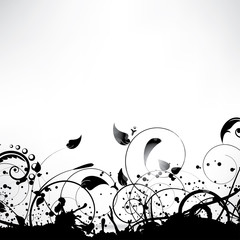 Abstract background with floral elements