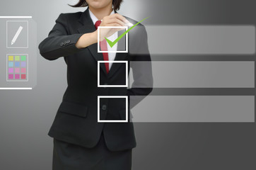 businesswoman selected choice