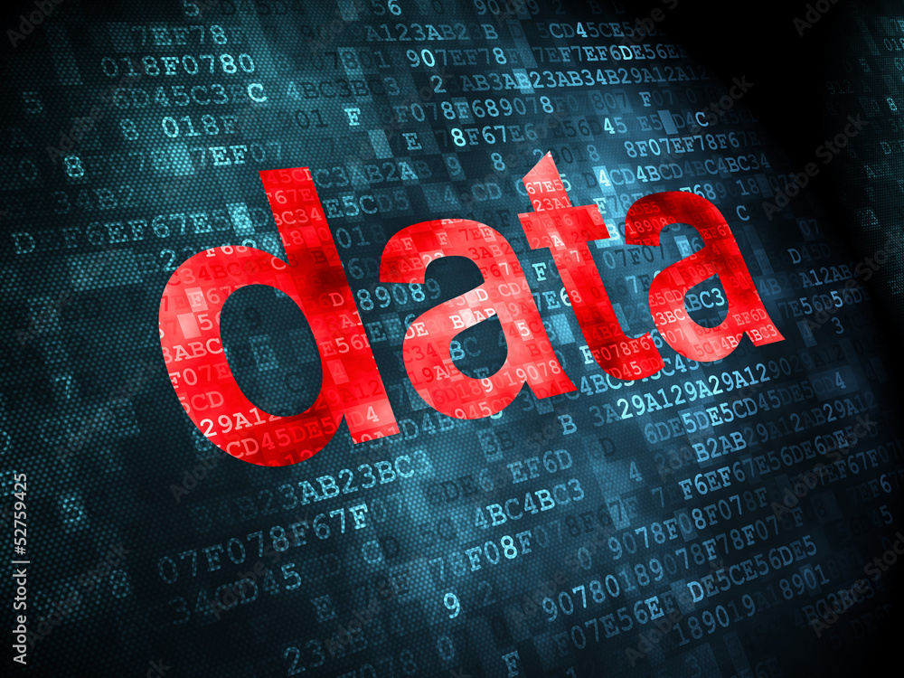 Poster data concept: data on digital background
