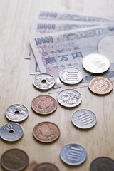 Japanese Yen coins and bills
