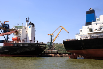 Ships in the sea port