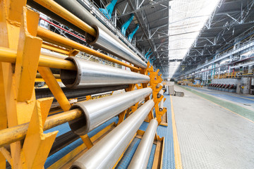 Aluminium tubes are on special yellow racks