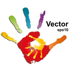 Mother and child hand prints