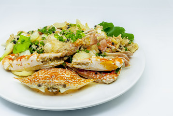 Fried crab with black pepper.