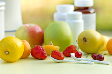 Natural vitamins - fresh organic fruits