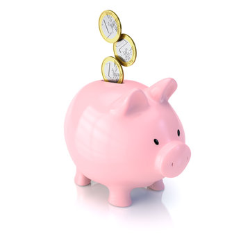 Sparschwein mit Eurom&uuml;nzen - Geld sparen