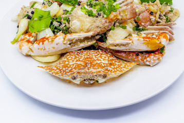 Fried crab with black pepper.