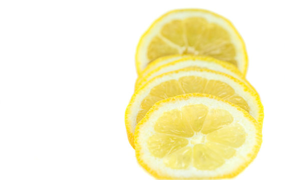 Slices of lemon fruit